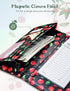4.7 9 Mymazn X Cherry Server Book with Zipper Pocket Bling Waitress Book with Money Pocket and Magnetic Closure