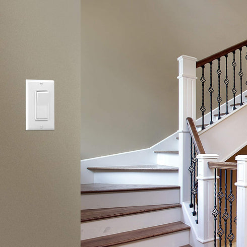 ENERLITES Single Pole Decorator Paddle Light Switch, Commercial Grade, 20A 120V-277V, White