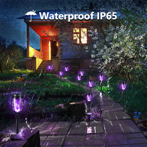 6 Pack Toodour Solar Torch Flame Lights, Solar Lights Outdoor with Flickering Flame, Waterproof Solar Pathway Lights