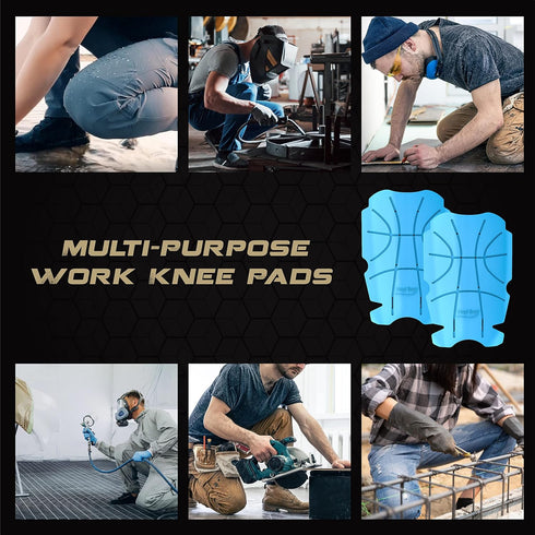 Hmyl Easy 11.5''7.9''0.45'', 3 Breathable No Strap Knee Pad Insert for Work Pants/Bibs, Uniforms, and Tactical Pants