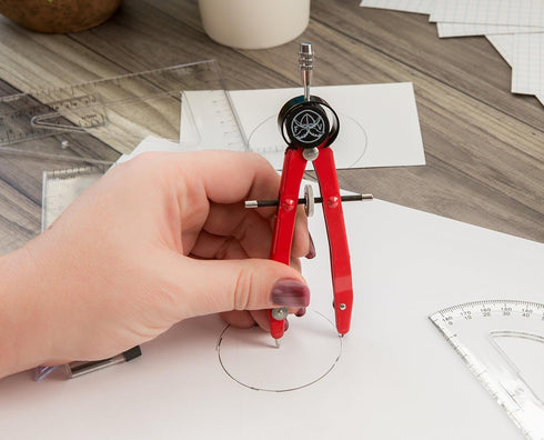 Protractor and Compass for Kids Geometry with Rulers and Two Set Squares