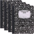 Emraw Marble Composition Notebook, Wide Ruled, Black and White, 100 Sheets, 4 Pack