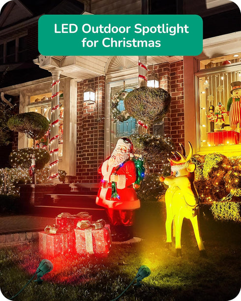 EDISHINE 120V Spotlight Outdoor, 4.8W Waterproof LED, 5000K Landscape Lighting for Yard, Flag, Tree Holiday Decor