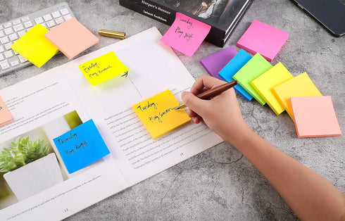 Sticky Notes 3 x 3 in, 28 Pads with Bright Colorful Super Sticking Power, 72 Sheets/pad
