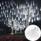 Meteor Shower Lights, 144LED White Holiday Outdoor Illumination with 8 Tubes, Waterproof