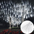 Meteor Shower Lights, 144LED White Holiday Outdoor Illumination with 8 Tubes, Waterproof