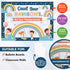 Decorably 54 Pcs Boho Bulletin Board Decorations with Borders - Rainbow Classroom Decor, Boho Rainbow Bulletin Board