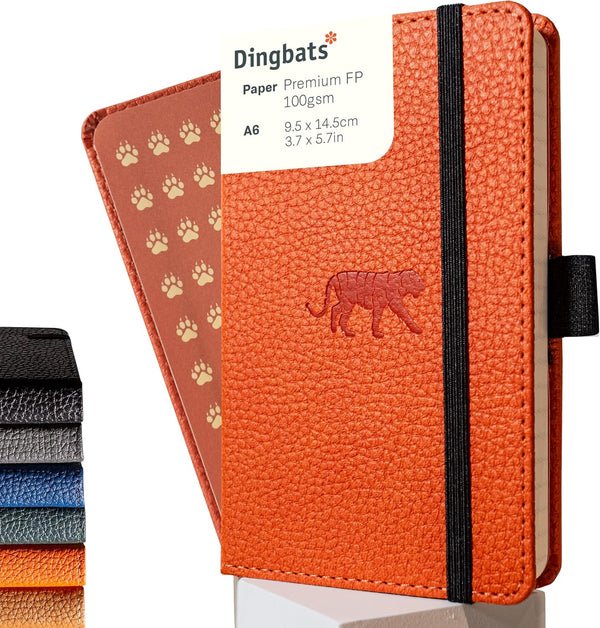 Dingbats* Wildlife A6 Lined Pocket Notebook, PU Leather Hardcover, Small Writing Journal for Work, Travel