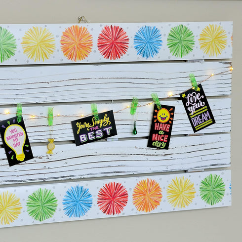 Youngever 52.5 ft Bulletin Board Borders, Sunburst Design for Classroom Decoration