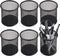 QYH Mesh Pen Cup, 6 Packs Black Metal Pencil Holder for Desk, 3.54x3.93 Inch Organizer