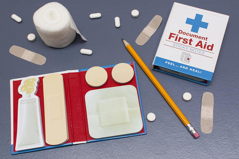The Unemployed Philosophers Guild Document First Aid Booklet - 3.25" x 4.25" with Self-Sticky Notes Inside