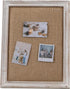SOFE Small Bulletin Board for Desk, 12"×16" Cute Linen Pin Board Rustic White Wood Frame, Vision Board Display Photo Memo Board for Office Living Room Bedroom Study Room Tabletop by SOFE