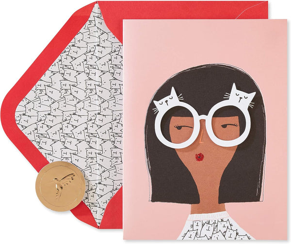 Papyrus Blank Card for Her, Cat Glasses Design