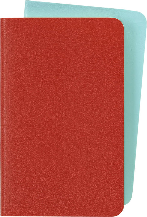 Moleskine Volant Journal - Soft Cover, XS (2.5" x 4") Ruled/Lined, Coral Orange/Aqua Blue, Set of 2