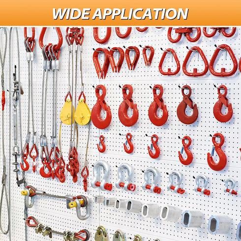 Pegboard Hook 50 Pcs, Durable L Shape Galvanized Metal Accessories for 1/4 and 1/8 Pegboard Organizer Kit