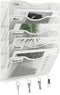 EasyPAG Wall Mount File Organizer with Key Hooks, 5 Pocket Vertical Mesh Holder for Office and Home