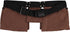 11 Pocket Heavy Duty Construction Tool Belt - Brown and Black Work Apron with Poly Web Belt, Adjusts 33 to 50