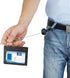 Wisdompro ID Badge Holder with Retractable Keychain, 2-Sided PU Leather Pass Card Holder, 2 Card Slots, Black,