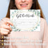Hadley Designs 25 Eucalyptus Gold Blank Certificates, Paper Voucher for Hair & Nail Salon, Small Business Coupons