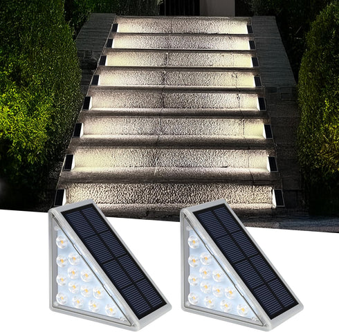 AUDLES LED Solar Step Lights Waterproof Outdoor Stair Lights, Solar Deck Light