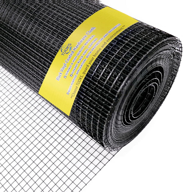 1 inch Hardware Cloth 36in x 50ft,16 Gauge Black PVC Coated Welded