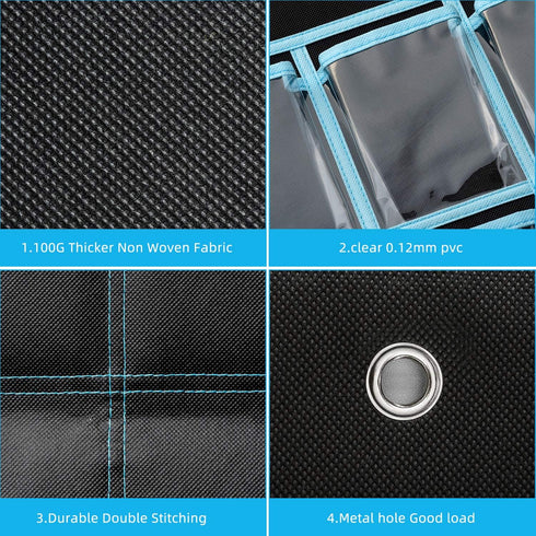 KEEPJOY Classroom Pocket Chart Organizer, Cell Phones & Calculator Holder with 30 Clear Pockets (2 Pack, Black)