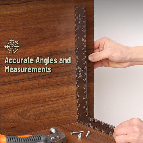 Mr. Pen Framing Square - 8 inch x 12 inch Silver Carpenter Square, Right Angle Ruler, Framing Tools