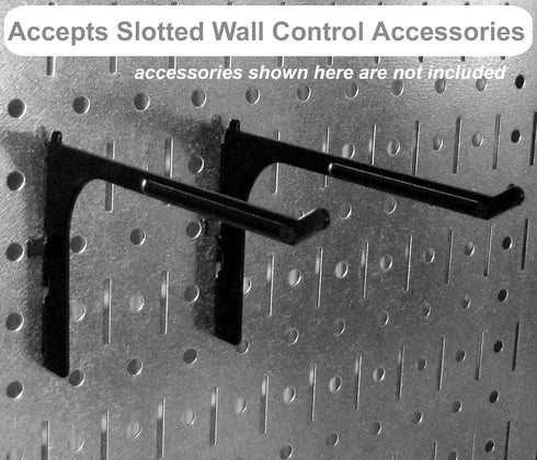 Pegboard Wall Organizer Tiles, Wall Control Modular Galvanized Steel Tiling Set, Four 12-Inch x 16-Inch Panels