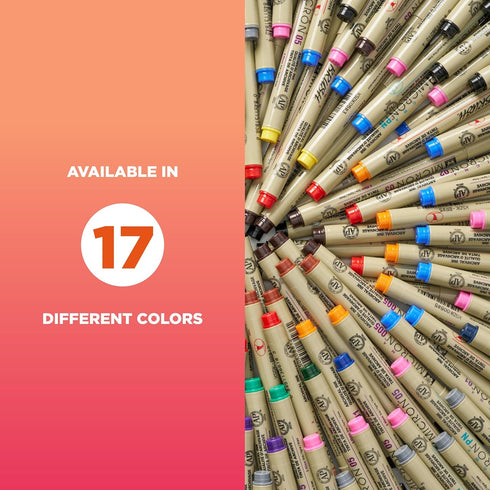 SAKURA Pigma Micron Fineliner Pens - 8 Pack, Archival Black, Colored Ink for Writing, Drawing, Crafters & DIY Projects,