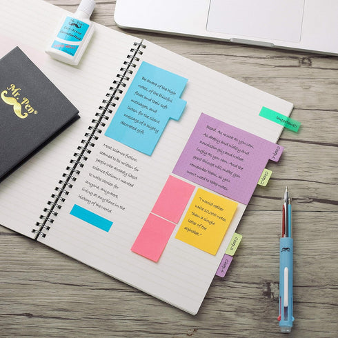 Mr. Pen Sticky Notes Set, 410 Pack, School and Office Supplies, Planner Sticky Note Dividers Tabs, Book Notes