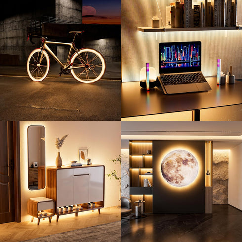 5V Remote,6.56ft Dimmable 3000K PAUTIX USB COB LED Strip Lights UL-Listed Dotless LED Lights with RF Warm White TV