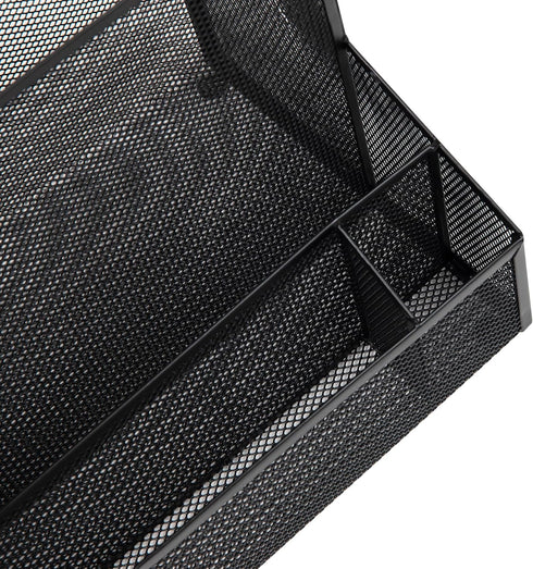 Mind Reader Vertical File Storage Organizer, Letter Size, Metal Mesh, Black, 12.15" L x 9.5" W x 9.5" H, Office
