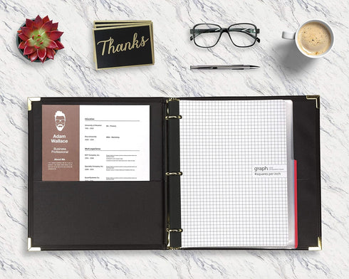 Samsill Classic Collection Executive Presentation 3 Ring Binder, 1.5 Inch Binder, Brass Round Ring, Black
