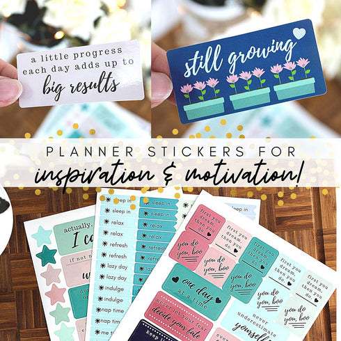 Planner Stickers - Set of Over 1,000 Colorful Stickers, 20 Sheets for Busy Bee Planners