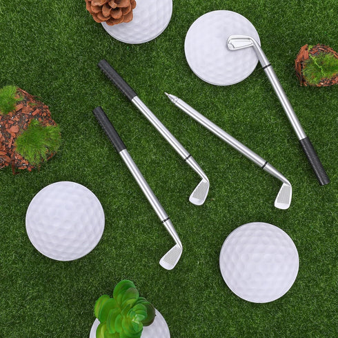 Jspupifip 96 Pcs Golf Party Favors Set with 48 Golf Ballpoint Pens and Sticky Notes