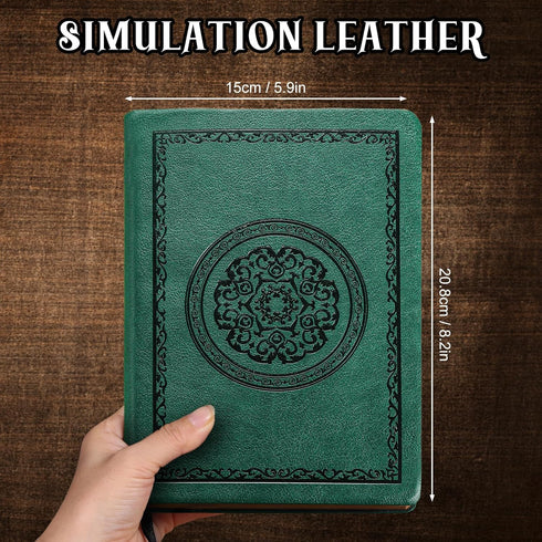 Leather Vintage Journal Notebook,300 Pages Softcover Leather Lined Journal Notebook for Women Men,300 Pages Notebook for Travel,Business,Work,Office,School Note Taking,5.7'' X 8.3'',Green by Fetinar
