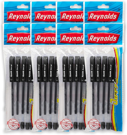 Reynolds Jiffy 0.5mm Needle Point Gel Pens, Black Ink, Pack of 40 (Ship From India)