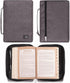 Christian Art Gifts Men/Women's Bible Cover, Jesus Fish, Gray Canvas, Medium