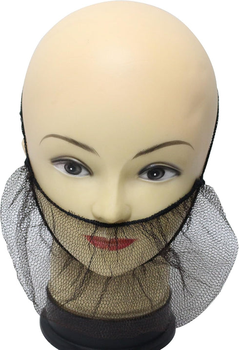 100 Disposable Nylon Honeycomb Royal Beard Protector Nets, Latex Free (Brown)