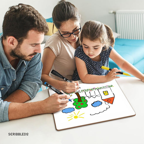 Scribbledo 11"x14” White Board, Mini Double Sided Dry Erase Board, Handheld Personal Whiteboards for Students, Small