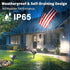 IP65,6500K LED,2 On/Off-1 Pack Solar Lights Outdoor Waterproof Super Bright Lighting Modes, Solar Powered Yard Garden