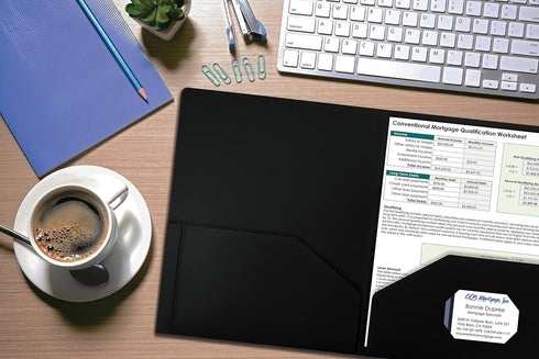 Better Office Products Heavyweight Plastic 2 Pocket Portfolio Folder - Letter Size Poly Folders, 24 Pack