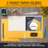 Better Office Products Two Pocket Portfolio Folders, 50-Pack, Yellow, Letter Size