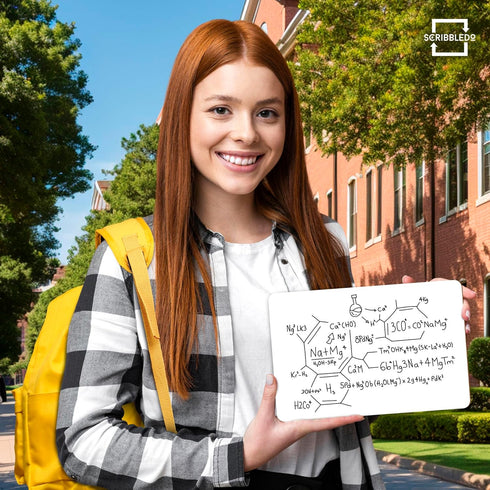 Scribbledo Small White Board, 6x9 Inch Dry Erase Mini Whiteboard for Students, Office Kitchen Handheld