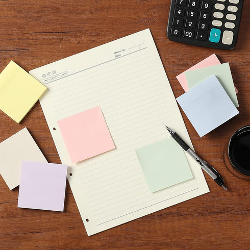 Mr. Pen Sticky Notes, 3”x3”, 12 Pads, Morandi Colors, Self-Stick Note Pads, Colorful Sticky Notes