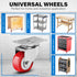2.5 Inch Heavy Duty Caster Wheels Set of 4, Lockable Cart Wheels with Brakes, 1500lbs Load Capacity, 360 Degree