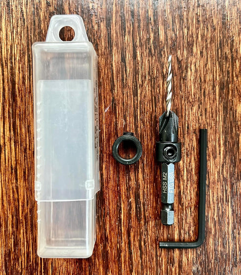 Adjustable Wood Countersink Drill Bit #4 (7/64") with Tapered Drill Bit for Woodworking