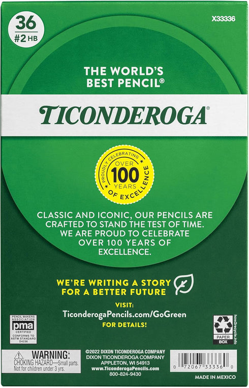 Ticonderoga My First Wood-Cased Pencils, 2 HB, Yellow, 36 Count by Ticonderoga