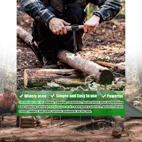 1" x 10" Long Scotch Eye Hand Wood Auger Drill Bit, Manual Hole Maker for Bushcraft and Camping Survival Tool