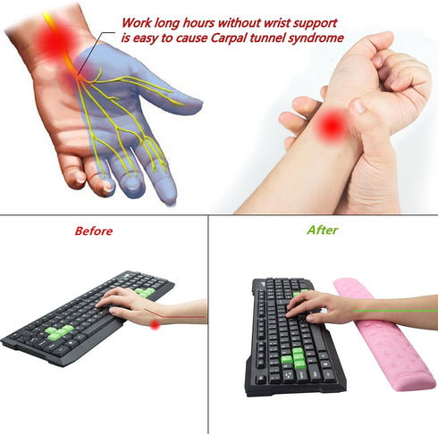 BRILA Ergonomic Memory Foam Keyboard Wrist Rest Support Pad Cushion for Computer, Laptop, Office Work, PC Gaming